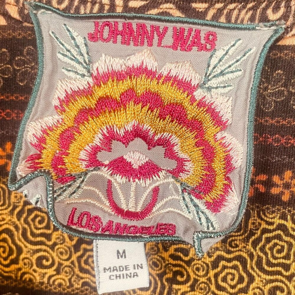 JOHNNY WAS Golden Spring Favorite Long Slv V-neck Swing Tee Bamboo Top - Picture 5 of 11